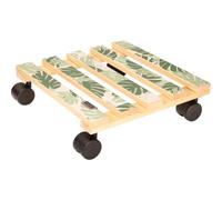 WAGNER Your Style 20064501 Roulette pour plantes - 29 x 29 x 8 cm - Pour l'intérieur - En bois massif FSC® - Imprimé - Vert monstre - Charge maximale : 100 kg