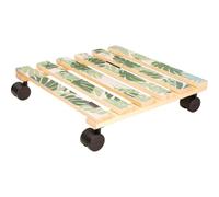 WAGNER Your Style 20064901 Roulette pour plantes - 35 x 35 x 8 cm - Pour l'intérieur - En bois massif FSC® - Imprimé - Vert monstre - Charge maximale : 100 kg
