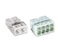 WAGO 100 Mini Bornes de Connexion Automatique 2 Entrées, Serre-joint & Lot de 50 bornes 8 fils 2273-208
