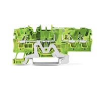 WAGO 2002-1707 Lot de 50 bornes de protection à 3 étages, 5,20 mm, vertes, jaunes