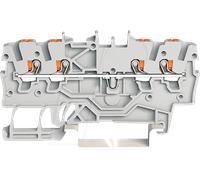 WAGO 2200-1401 - Borne de passage 4 conducteurs, avec poussoir 1 mm², gris