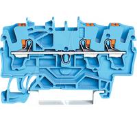 WAGO 2202-1304 - Borne de passage 3 conducteurs, avec poussoir 2,5 mm², bleu