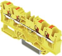Borne de passage à 4 conducteurs WAGO ; avec bouton-poussoir ; 4 mm² ; jaune 2204-1406