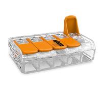 Wago 221-415 Bornier 5 Voies Lot de 25, Transparent , Orange
