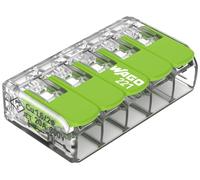 WAGO 221-425 221 Borne de raccordement flexible: 0.14-4 mm² rigide: 0.2-4 mm² Nombre de pôles: 5 25 pc(s) transparent, vert