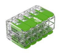 WAGO 221-430 Connecteur d'épissure 10 conducteurs avec leviers Gamme verte pour tous types de conducteurs max. 4 mm² Boîtier transparent Transparent Lot de 15