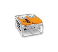 Wago 221-612 Lot de 30 bornes de connexion à 2 conducteurs avec levier d'actionnement 0,5-6 mm Petit design transparent