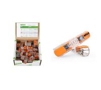 WAGO 221 Lot de 75 connecteurs de câble dans une boîte refermable avec levier 221-412, 221-413, 221-415 & Borne à levier WAGO pour tous types de conducteur - 2 x 4 mm² en ligne - 60 pièces - 221-2411