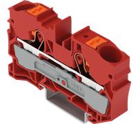 WAGO 2210-1203 - Borne de passage 2 conducteurs, avec gâchette 10 mm², rouge