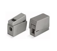 Wago 224-101 - Lot de 25 Bornes de Lampe et de Douille - Borne de Connexion Enfichable - 2 Voies - Jusqu'à 2,5 mm² - Gris