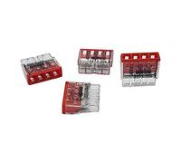 Wago 2273-204 Lot de 10 bornes de raccordement COMPACT Ø 0,5-2,5 mm² 4 broches Transparent/rouge