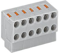 WAGO 252-110 - Bloc de borne à cages 2 conducteurs, RM 3,5 mm, 10 x 2 pôles.