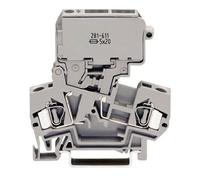 Wago 281-611 Bloc de jonction à fusible 2 voies 28-12AWG 4mm² 10A - type G 5x20mm - Maintenu