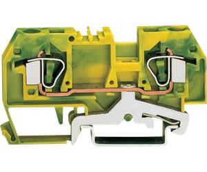 WAGO 282-907 - bornier de terre de protection à 2 fils, 6 mm², 6,00 mm², vert-j