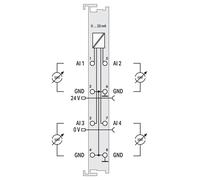 Wago 750-453, 4 canaux/canaux, 0.5 kV, Entrée, 32 V, 12 Bit, 100 Ohm