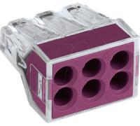 WAGO 773-106 - Bornier de boîte de jonction, 2,5 mm², 6 conducteurs, violet, tr