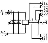 WAGO 789-1346 Relais industriel Tension nominale: 24 V/DC Courant de commutation (max.): 8 A 2 inverseurs (RT) 1 pc(s)