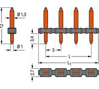 WAGO 806-903 - Bandes de contact soudées, RM 5 mm, 3 pôles
