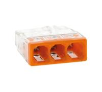 WAGO, Borne à Insertion Directe 2273, Sachet de 20, 3 Entrées, Compatible Fils Rigides 0.5-2.5 mm², Tension 450V, Courant 24A, Longueur Dénudage 11mm, Installation Rapide et Sécurisée
