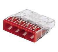 Borne de raccordement rigide: 0.5-2.5 mm² Nombre de pôles: 4 WAGO 2273 20 pc(s) transparent, rouge