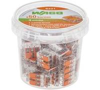 Borne de raccordement orange avec levier 3 fils Wago 221-413