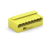 WAGO Bornes Micro pour Boîtes de Dérivation, pour Conducteurs Rigides, 0,8 mm, 8 Conducteurs, Boîtier Jaune, Température Ambiante Max. 60 °C, Jaune (50 Pcs)