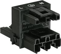 WAGO Distributeur en H Alimentation mâle, Alimentation femelle - Alimentation femelle Nombre total de pôles: 2 + PE noir 1 pc(s)