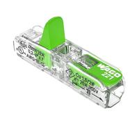 WAGO Green Range Lot de 12 connecteurs de passage à 2 conducteurs avec levier 221-2431 | Section nominale : 4 mm², avec levier, convient à tous les types de conducteurs