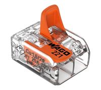 WAGO Lot de 16 bornes de connexion 221-412 | 2 pôles, jusqu'à 4 mm², connecteur de câble compact avec levier pour tous les types de conducteurs dans le monde entier, sécurité d'utilisation confirmée