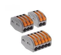 Wago - Lot de 30 bornes automatiques à cliquet S222-2/3/5 entrées - fils rigides et souples 4mm² max - Orange