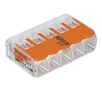 Wago Bornes de connexion 221-615 – Lot de 6 – 5 broches, jusqu'à 6 mm², compact avec levier