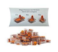 Wago Lot de 90 bornes série 221 Compact 40 x 2 broches / 40 x 3 broches / 10 x 5 broches 221-412 413 415