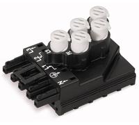 WAGO Module dérivateur câble rond - câble plat Nombre total de pôles: 5 noir 10 pc(s)