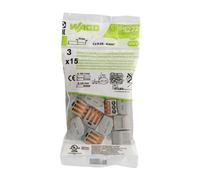 WAGO - Sachet de 15 bornes de connexion automatique 3 entrées S222