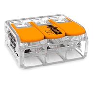 WAGO Wago 221-613 Lot de 10 bornes de raccordement 3 fils avec levier 0,5-6 mm² Petit format Transparent