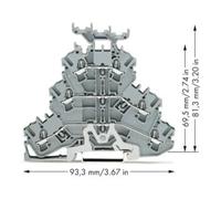 WAGO WAGO Connecteur à ressort 3 pôles 2002-3257 2,5 mm² gris Push-in CAGE CLAMP® Quantité:50