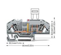 WAGO WAGO Connecteur de passage 2 conducteurs 0,2-6 mm² 25/30 A gris 282-698/281-413 Quantité:25