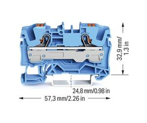 WAGO WAGO Connecteur de passage 2 conducteurs 2206-1204 6 mm² bleu Quantité:1
