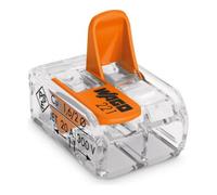 Borne de raccordement orange avec levier 2 fils Wago 221-412