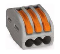Wago Borne de connexion 222-413 3 conducteurs pour fils souples et rigides X10 gris