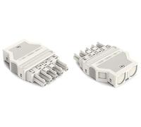 WAGO Winsta® 770-099/K000-0007 Connecteur MIDI 5 pôles enfichable, 25 A, 450 V, blanc, 1 prise, 2 boîtiers anti-traction et 1 levier de verrouillage