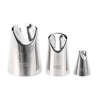 WAHEWUD Ensemble de 3 douilles à douille en acier inoxydable avec 79 douilles de glaçage en pétales de styles 402 et 402L pour la décoration de gâteaux, cupcakes, glaçage de
