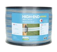 WAHL-FENCE RUBAN DE CLÔTURE - HIGH END - 40mm/ 200m Conducteurs 8 x acier inox 0,30mm+ 8 x Cu 0,25mm