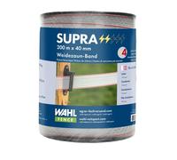 WAHL-FENCE RUBAN DE CLÔTURE - SUPRA - 40mm/200m 10 x 0,30 ruban TriCond, blanc/rouge
