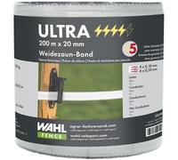 WAHL-FENCE Ruban de clôture - ULTRA - 20 mm/200 m 4 x Niro 0,18 mm + 4 x Cu 0,20 mm