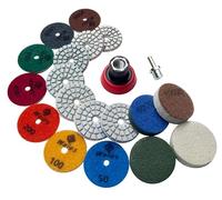 Waies 11 pcs Disque de polissage diamant, Plateau de ponçage avec M14，tampons de polissage pour béton, granit et marbre avec pads de 50# à 10000#, adaptés à une machine à polir (50mm)