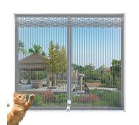 Waigg Kii Moustiquaire autocollante en maille avec fermeture éclair verticale et bordure en dentelle - Pour balcon, chambre à coucher, fenêtre - En fibre de verre durable (B, 160 x 160 cm)