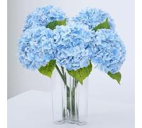 Waipfaru Lot de 3 Hortensia artificielles avec Longue Tige et Feuilles - en Latex - pour Vase, décoration d'intérieur, Arrangements Floraux, Bouquets de Mariage, centres de Table - 53,3 cm