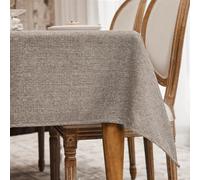 WAITER TREE Nappe Rectangulaire Gris Brun Effet Lin Lavable et imperméable pour Salle à Manger fête Mariage ou Maison 140 x 240 cm