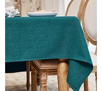 WAITER TREE Nappe Rectangulaire Vert Canard Effet Lin Lavable et imperméable pour Salle à Manger fête Mariage ou Maison 140 x 240 cm